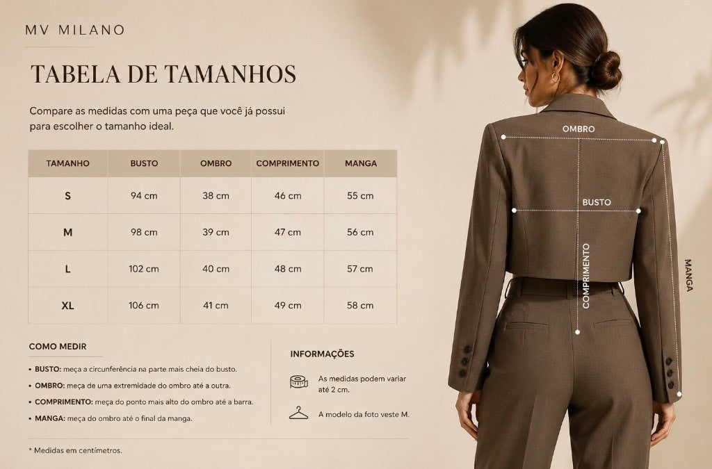 Blazer Cropped Alfaiataria